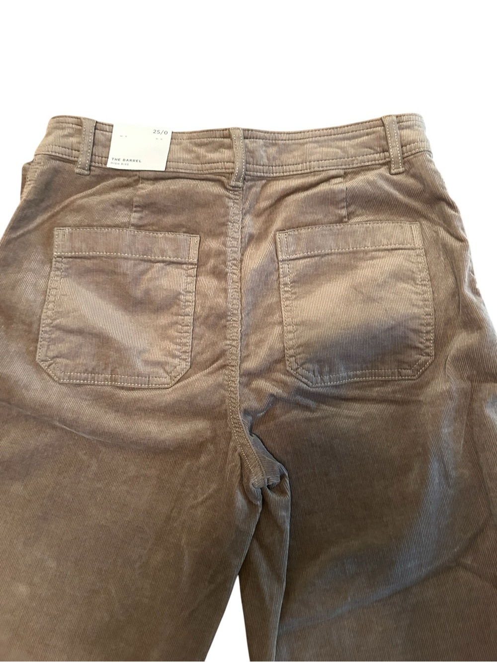 LOFT Made & Loved Tan Corduroy High Waist Barrel Jeans - NWT - PoetCore size 25 - Picture 8 of 11